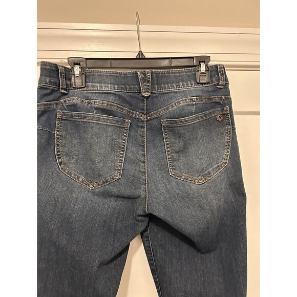 Democracy Ab Technology Skinny Jeans Womens Size 10 Mid Rise Dark Light Distress - Picture 6 of 6